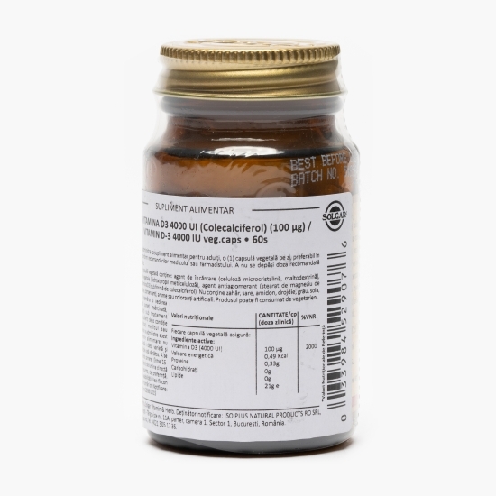 Vitamina D3 (Colecalciferol) 4000 IU 60 capsule vegetale
