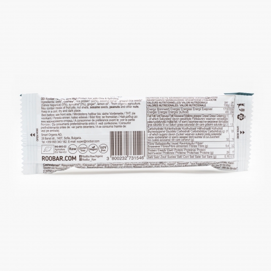 Baton proteic eco cu chia și spirulină 60g