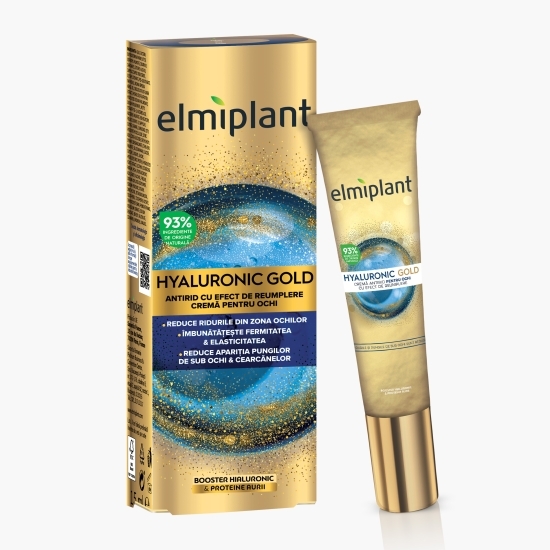 Cremă antirid pentru ochi cu efect de umplure, Hyaluronic Gold, 15ml