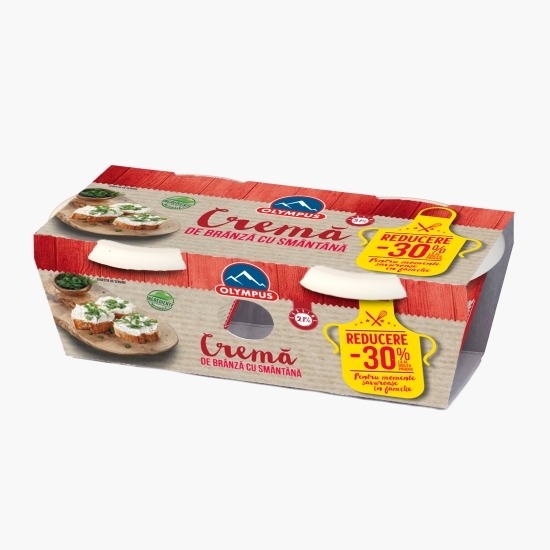 Cremă de brânză cu smântână, 21% grăsime, 2x200g