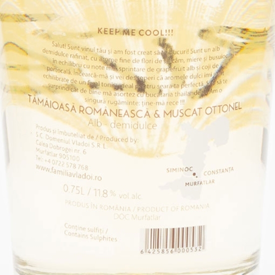 Vin alb demidulce Brizza Tămâioasă Românească & Muscat Ottonel, 11.8%, 0.75l