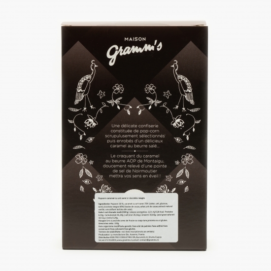 Popcorn caramel cu unt sărat și ciocolată neagră 100g