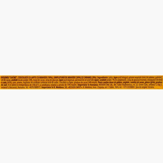 Ciocolată cu lapte cu arahide, umplutură de arahide și caramel Lacmi 295g