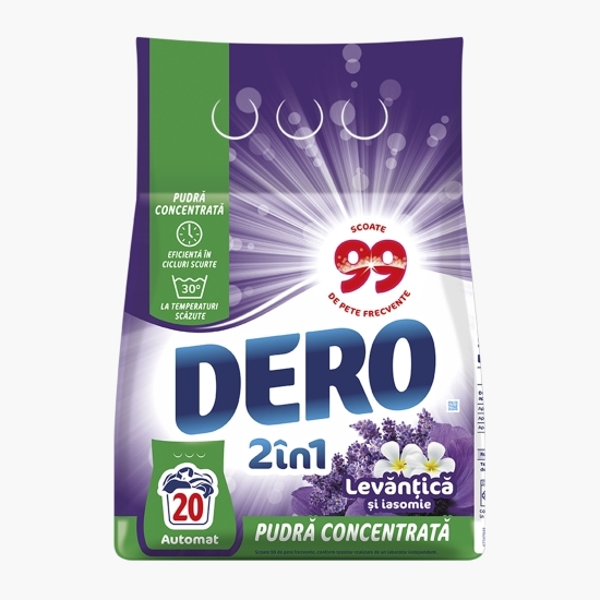Detergent de rufe pudră automat Lavandă 2în1, 20 spălări, 1.5kg