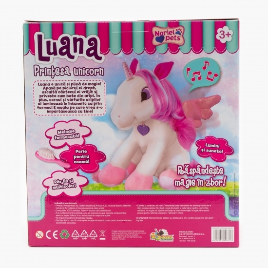 Jucărie de pluș Luana prințesa unicorn 3+ ani
