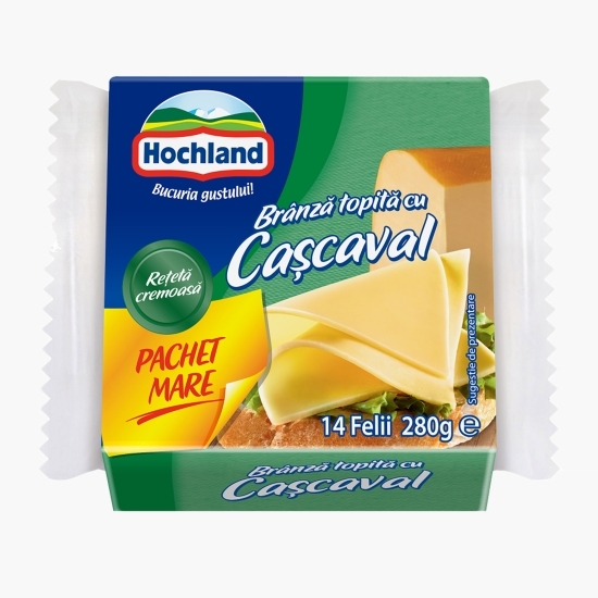 Brânză topită felii cu cașcaval 280g (pachet mare)