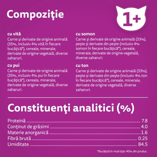 Hrană umedă pentru pisici adulte, 40 x 85g, Selecții de carne în aspic 