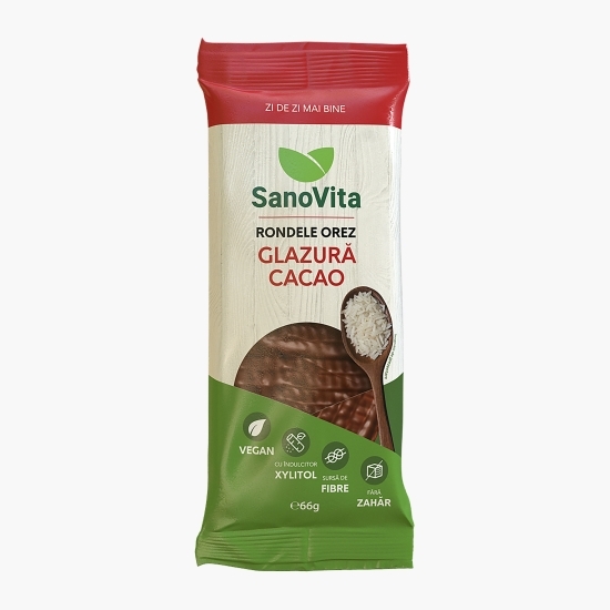 Rondele din orez cu glazură de cacao fără zahăr 66g