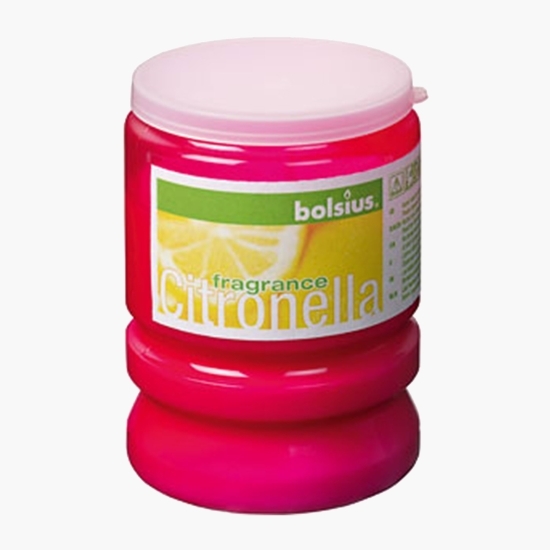 Lumânare parfumată în pahar de plastic - citronella, roz