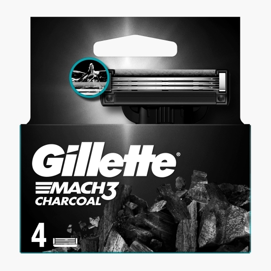 Rezerve aparat de ras Mach3 Charcoal, 4 buc