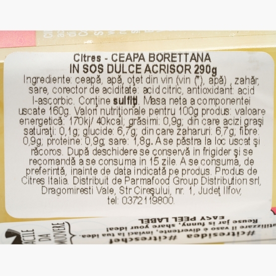 Ceapă Borettana in sos dulce-acrișor 290g