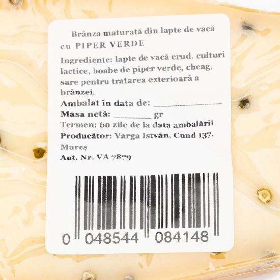 Brânză maturată cu piper verde 250g