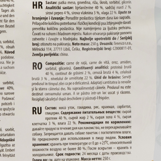 Recompense pentru câini, 250g , vită și orez os