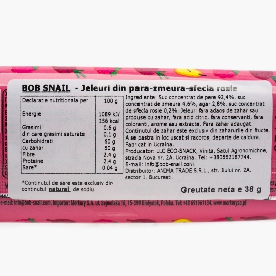 Jeleuri naturale măr-căpșuni-sfeclă fără zahăr 38g