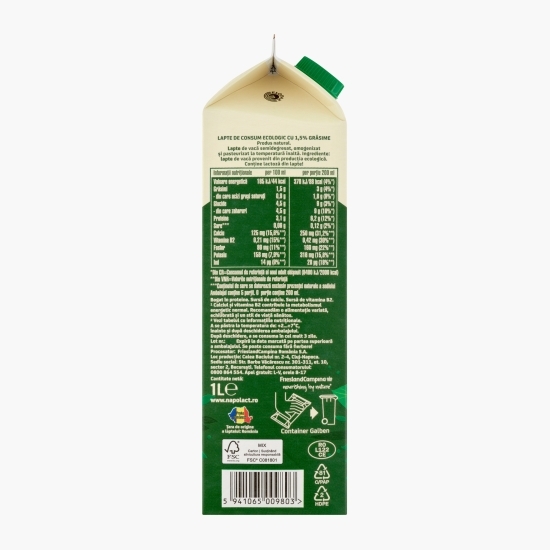 Lapte eco 1.5% grăsime 1l