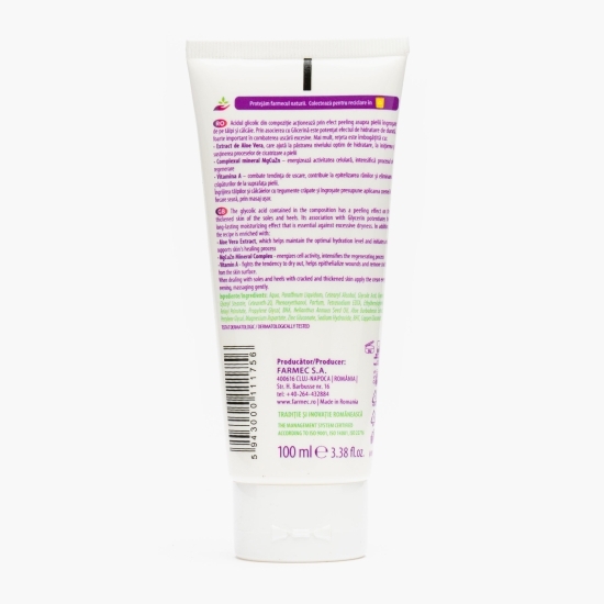 Cremă îngrijire călcâie cu Aloe Vera, 100ml