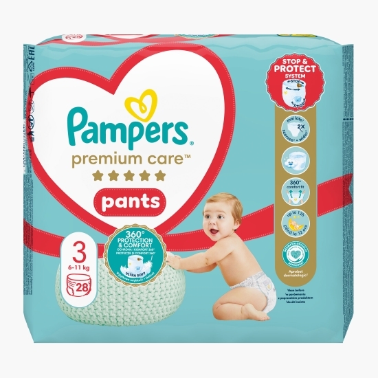 Scutece chiloțel Premium Care, mărimea 3, 6-11kg, 28 buc