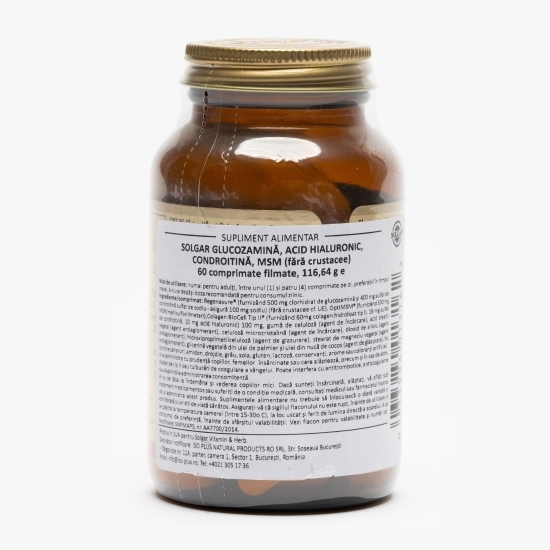 Glucozamină, Acid Hialuronic, Condroitină, MSM (fără crustacee) 60 comprimate filmate
