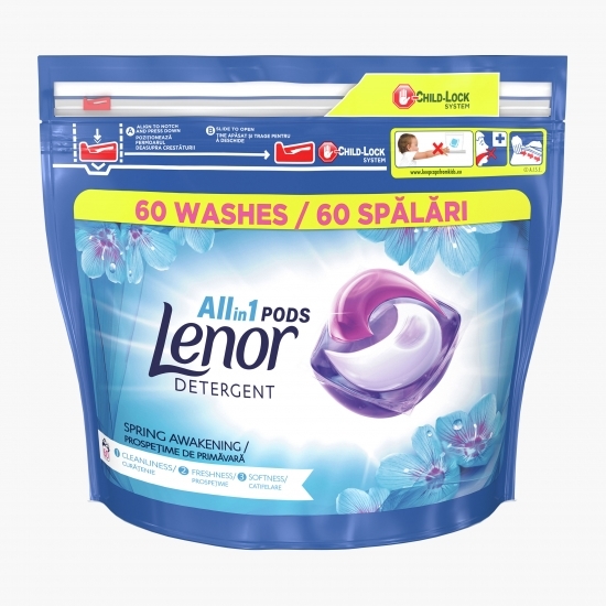 Detergent de rufe capsule All in One Spring Awakening, 60 spălări