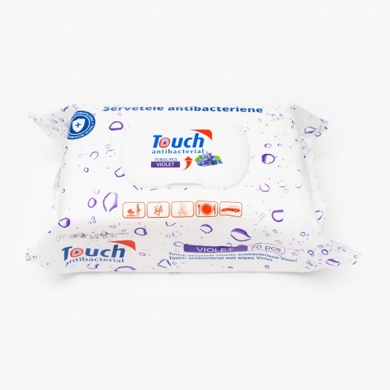 Șervețele umede antibacteriene violet 70 buc