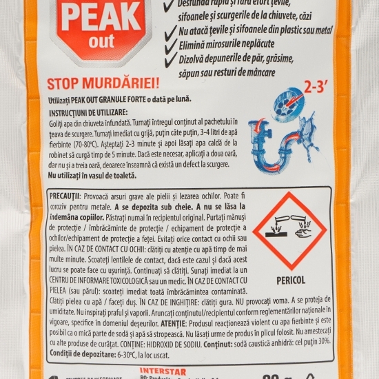 Granule Forte pentru desfundat țevi apă fierbinte 80g