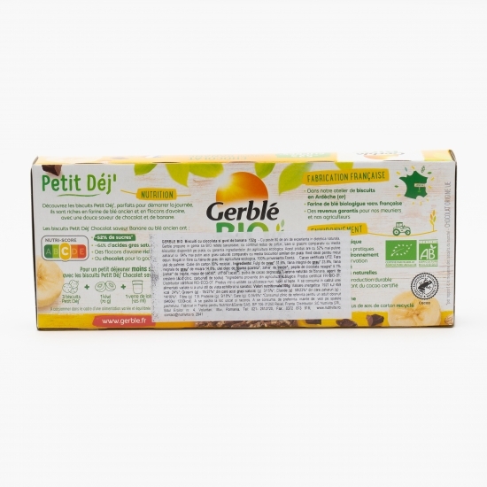 Biscuiți ecologici cu ciocolată și gust de banană 132g