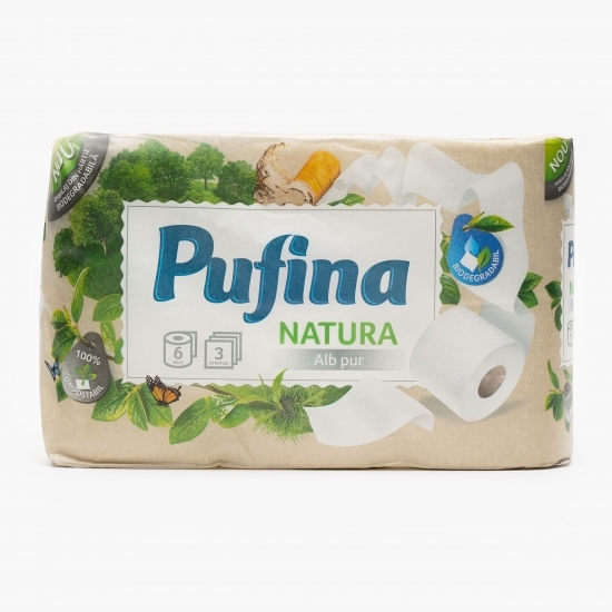 Hârtie igienică Natura Alb pur 3 straturi 6 role