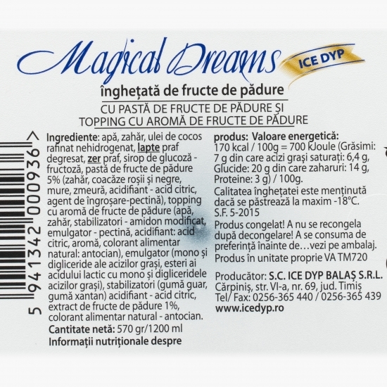 Înghețată cu fructe de pădure 570g