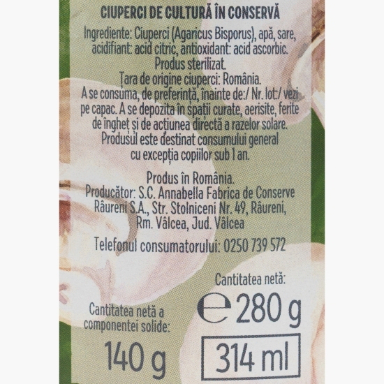 Ciuperci întregi în saramură 280g