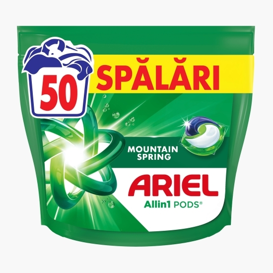 Detergent de rufe capsule All-in-One Pods Mountain Spring, 50 spălări, 50 buc