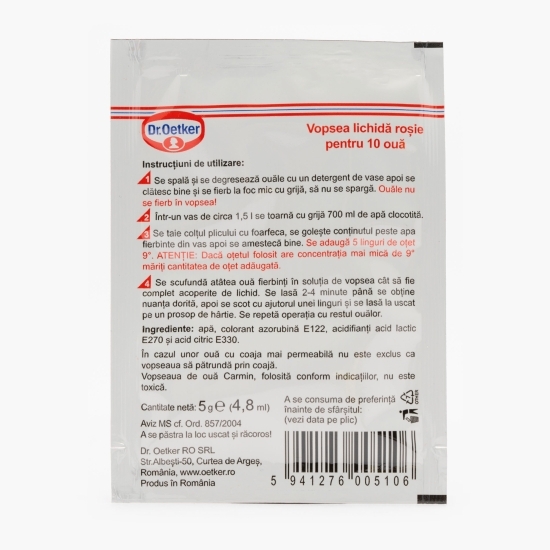Vopsea roșie pentru ouă, (10 ouă), 5ml