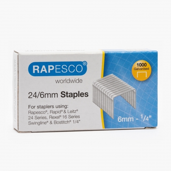 Capse Rapesco 24/6, 1000 bucăți/cutie