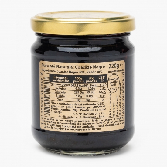 Dulceață naturală de coacăze negre 220g