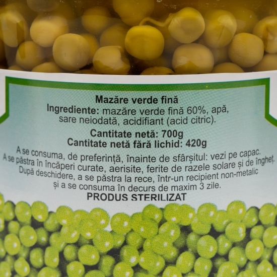 Mazăre verde fină 700g