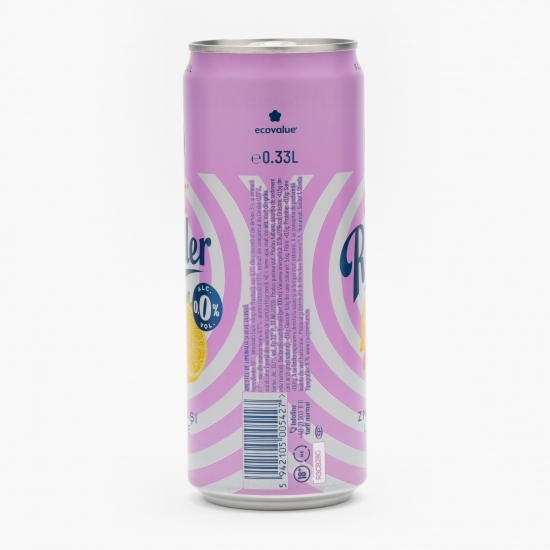 Bere fără alcool aromatizată cu gust de zmeură și lămâie doză 0.33l