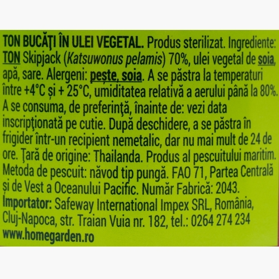 Ton bucăți în ulei vegetal 400g