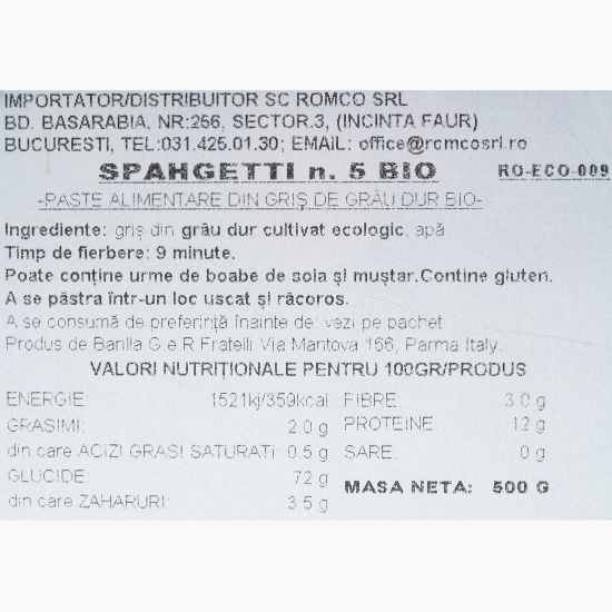 Paste spaghetti n.5 eco 500g