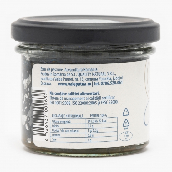 Păstrăv afumat cu usturoi negru Gourmandise 100g