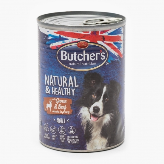 Hrană umedă pentru câini adult, 400g, Natural&Healthy vânat și vită