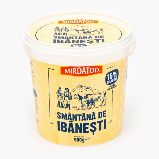 Smântână de Ibănești, 15% grăsime, 900g