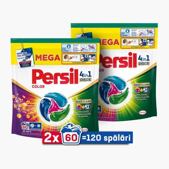 Detergent capsule 4în1 Discs Color Deep Clean, 2x60 de spălări