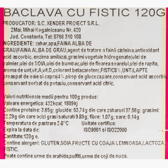 Baclava cu fistic 120g