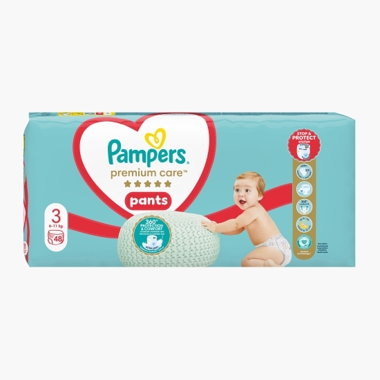 Scutece chiloțel Premium Care, mărimea 3, 6-11kg, 48 buc