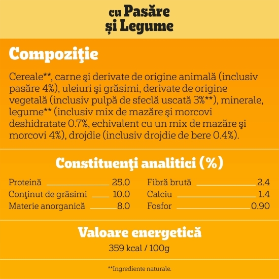 Hrană uscată pentru câini junior, 3kg, cu pasăre și legume