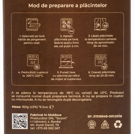 Plăcinte "Poale-n brâu" cu prune/măr 6x160g