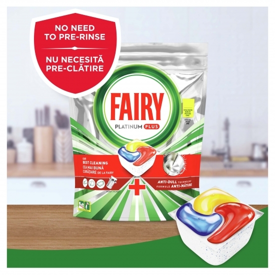 Detergent automat capsule pentru mașina de spălat vase Platinum Plus Anti Dull, 100 spălări