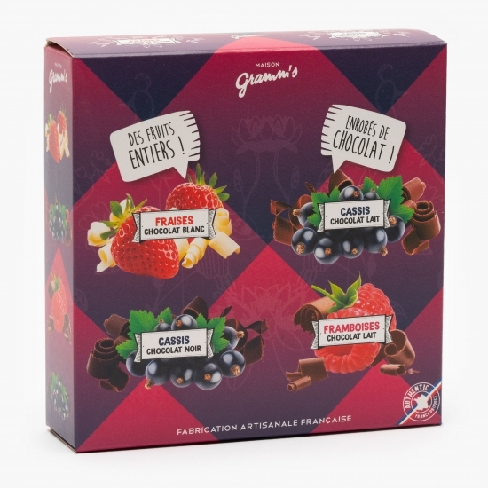 Mix de fructe liofilizate învelite în 3 tipuri de ciocolată 50g