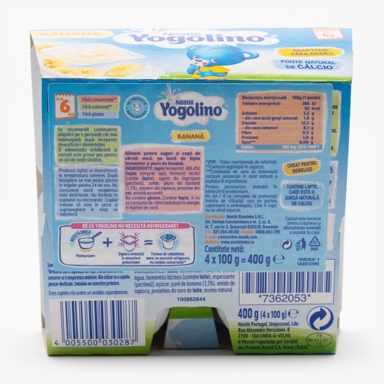 Gustare cu lapte și banane, +6 luni, 4x100g