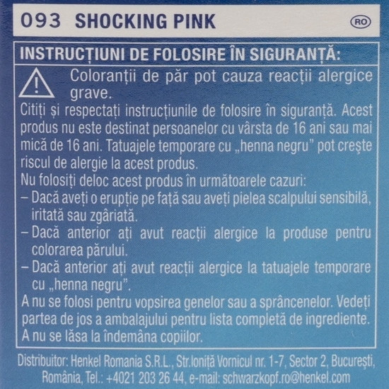 Vopsea de păr semi-permanentă Ultra Brights 093 Shocking pink 80ml