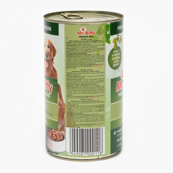 Hrană umedă pentru câini adult, 1240g, vânat